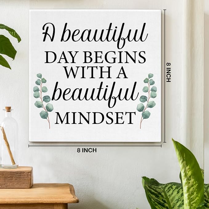 Motivational Eucalyptus Wall Art Decor, Inspirational Green Botanical Pictures
