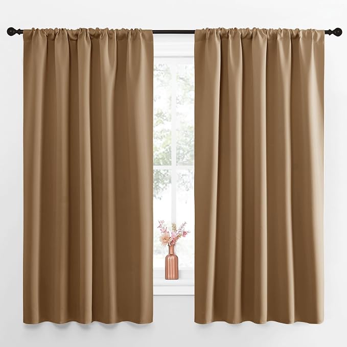 NICETOWN Blackout Curtains for Living Curtains, 52 by 63 Inch, Window Treatment