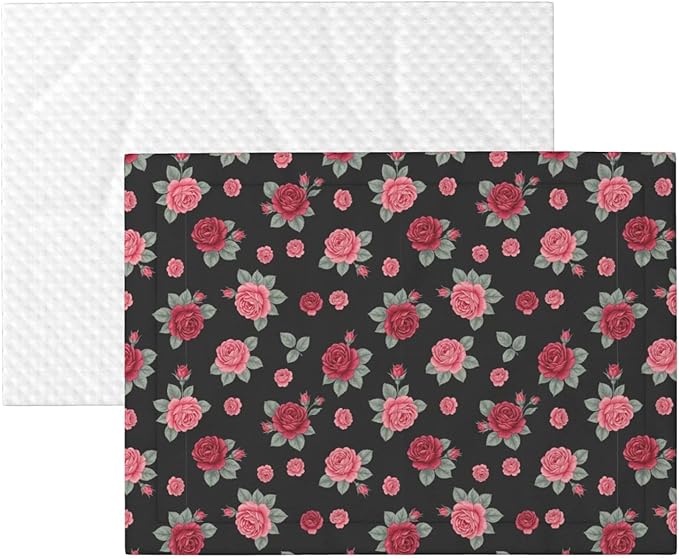 Dog and Cat Blanket in One, Rose Seamless Pattern Pink, Double Sided Plush Throw with Raised Dot Pattern on One Side and Flat Velvet on Other for Variety