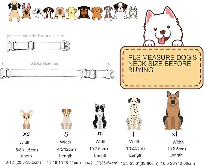 DOGWONG Flower Dog Collar-Daisy Flower Print Girl Dog Collar for Large Cute Dog Collars Spring Female Pet Gift Adjustable Heavy-Duty Soft Collar，S