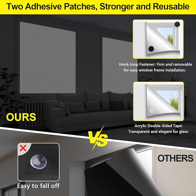 FADOTY Cuttable Blackout Shades Fabric Sheet, Portable 100% Black Out Window