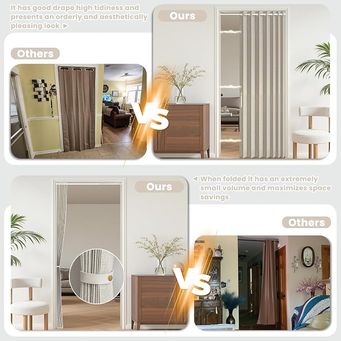 AJAZZ Blackout Accordion Door Curtain