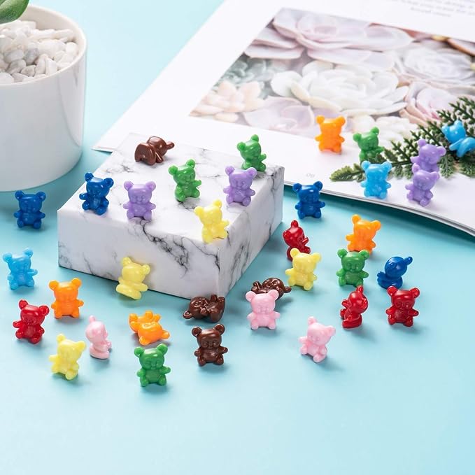 XINHUIDALSQ 180 Pcs Counting Bears, 0.62'' 9 Colors Rainbow Counting Mini Bears, Plastic Sorting Bear Counters Math Manipulatives for Ages 3+ Kids, Back to School Supplies