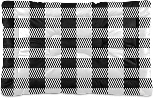Black White Buffalo Plaid Dog Bed Lumberjack Check Small Pet Bed Mat Non Slip Cat Beds Pad Mats Soft Dogs Bed Pillows Pets Blanket Cushion