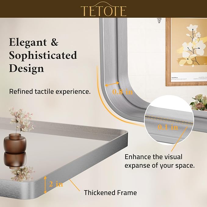 TETOTE 40 x 30 Inch Bathroom Mirror