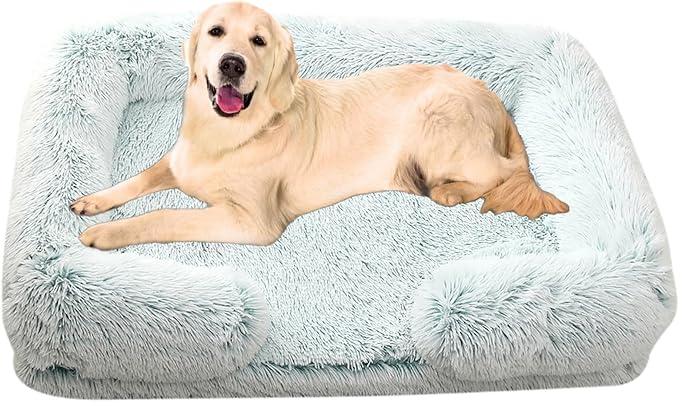 Dog Beds Large Sized dog Orthopedic, Sofa Dog Bed with Waterproof Lining and Nonskid Bottom, Rectangle Washable Dog Bed for Medium Small Dogs and Cats Comfortable ( Color : Green2 , Size : 17 x 15" )