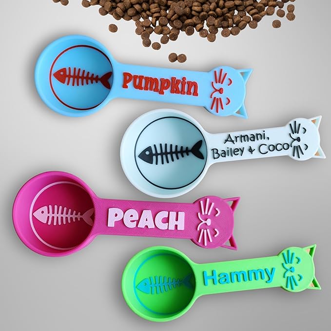 Personalized Cat Food Scoop, Cat Food Measuring Cup with Name, Kibble Scoop (10.67 oz - 1 1/3 cups)