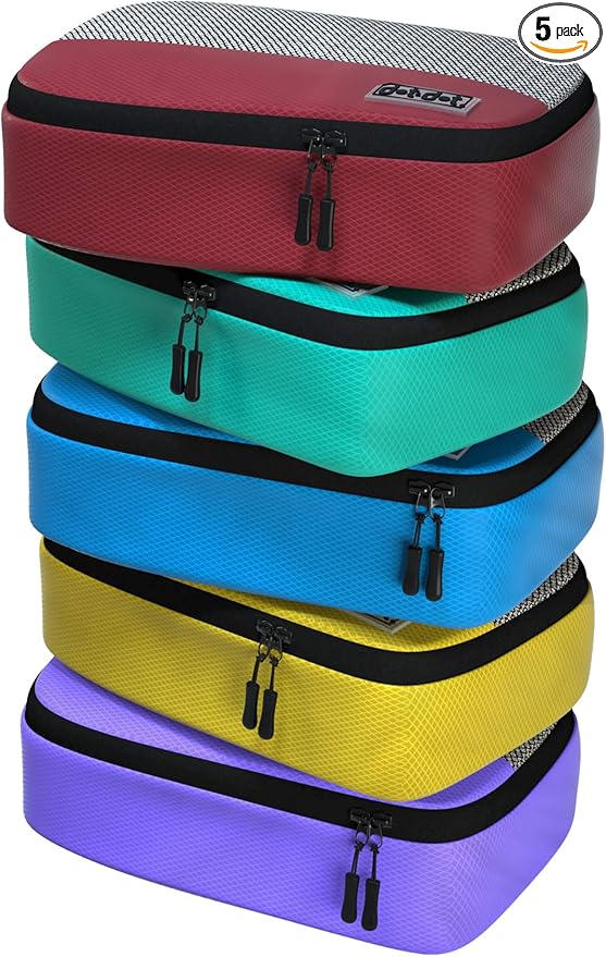 Small Packing Cubes for Suitcases - 5 Pcs Set - Travel Organizer Bags for Carry-On Luggage