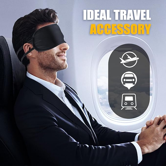 200 Pack Bulk Eye Mask Sleeping Blindfold Eye Cover with Adjustable Strap for Games Party Team Building Travel Individually Wrapped Sleep Eye Cover for Women Men