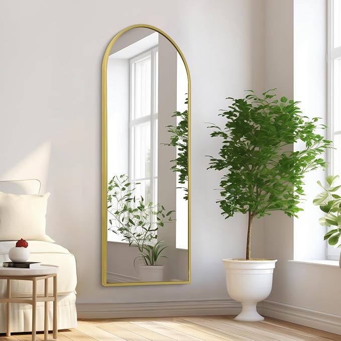 Arch Bathroom Wall Mirror, Metal Aluminum Frame Modern Simple Home Decor