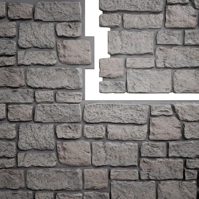 EverStone Cobblestone Faux Stone Panel, Morning Dove Color
