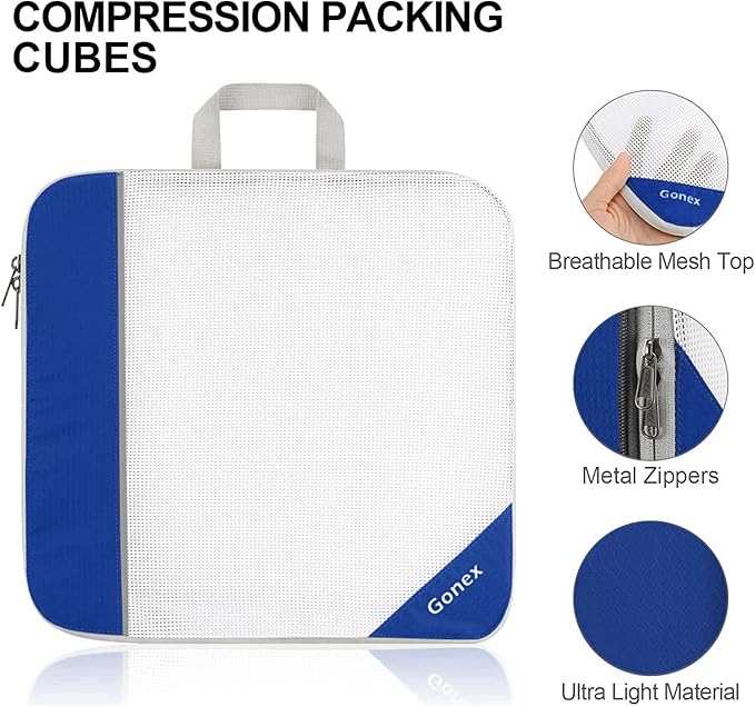 Compression Packing Cubes, Gonex Extensible Storage Mesh Bags Organizers