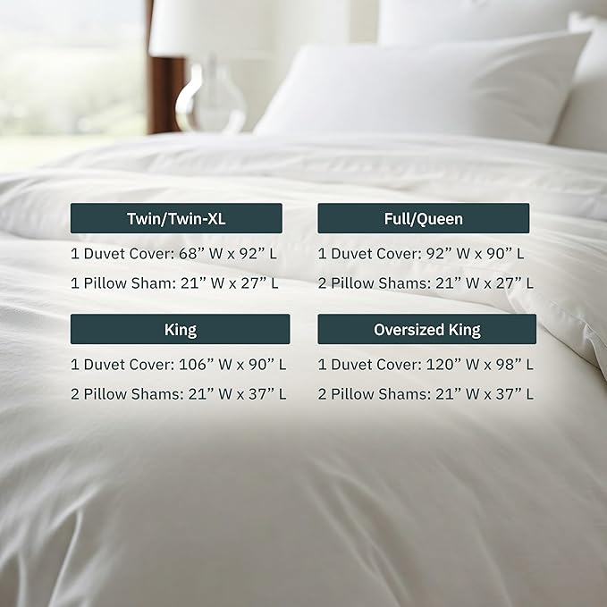 California Design Den 3 Pc Full/Queen Size Duvet Cover Set - Winner Good Housekeeping Best Bedding Awards 2025, 400 Thread Count Sateen, 100% Cotton Duvet Cover - Ivory (Pale Tone)