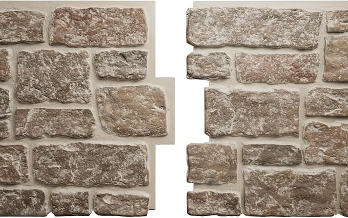 EverStone Cobblestone Faux Stone Panel, Flintstone Color