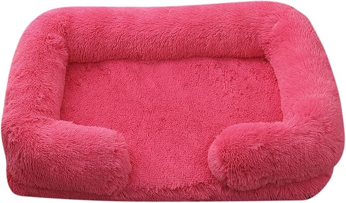 Dog Beds Large Sized dog Orthopedic, Sofa Dog Bed with Waterproof Lining and Nonskid Bottom, Rectangle Washable Dog Bed for Medium Small Dogs and Cats Comfortable ( Color : Red1 , Size : 31 x 21" )