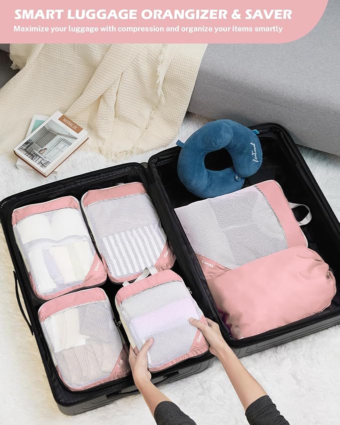 Compression Packing Cubes, Gonex Extensible Storage Mesh Bags Organizers