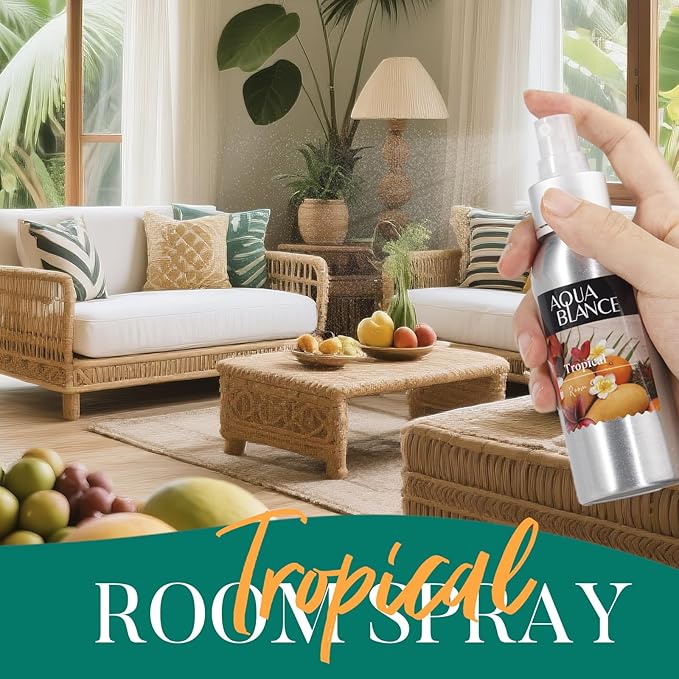 Fragrant Room Spray, Tropical, Ocean, Coconut, 3 x 3.4 fl oz, Air Fresheners Odor Eliminator for Home, Bathroom, Concentrated Room Spray