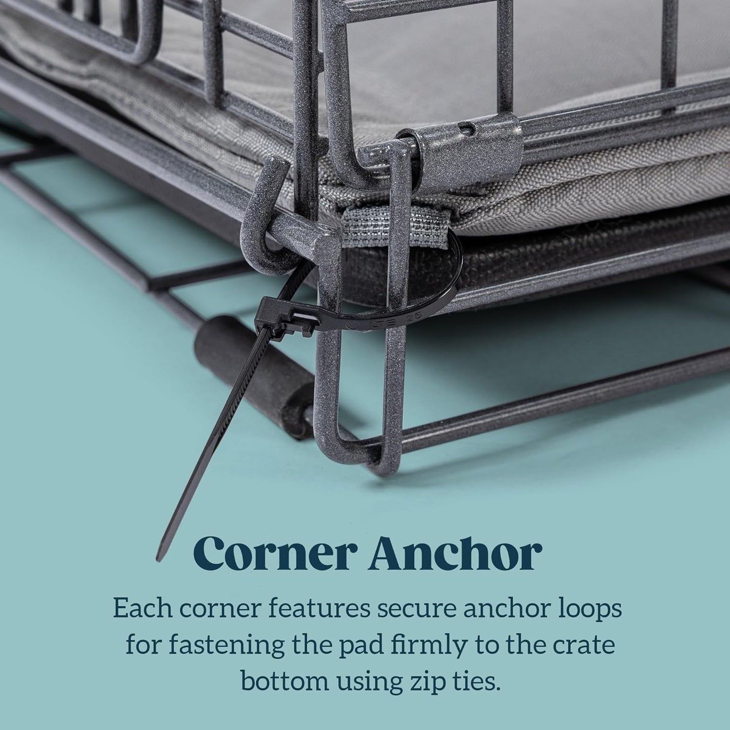 Cybarmour Chew Proof Dog Crate Pad - Outdoor Indestructible Dog Bed - Tough - Potable - Machine Washable - Water & Dirt-Resistant - Small Breeds & Fits 24-Inch Crate - 23"x16", Limestone