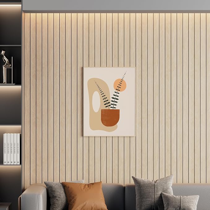 Arthome Peel and Stick Slat Wall Panels 15.7 "x120, Self-Adhesive PVC Wood