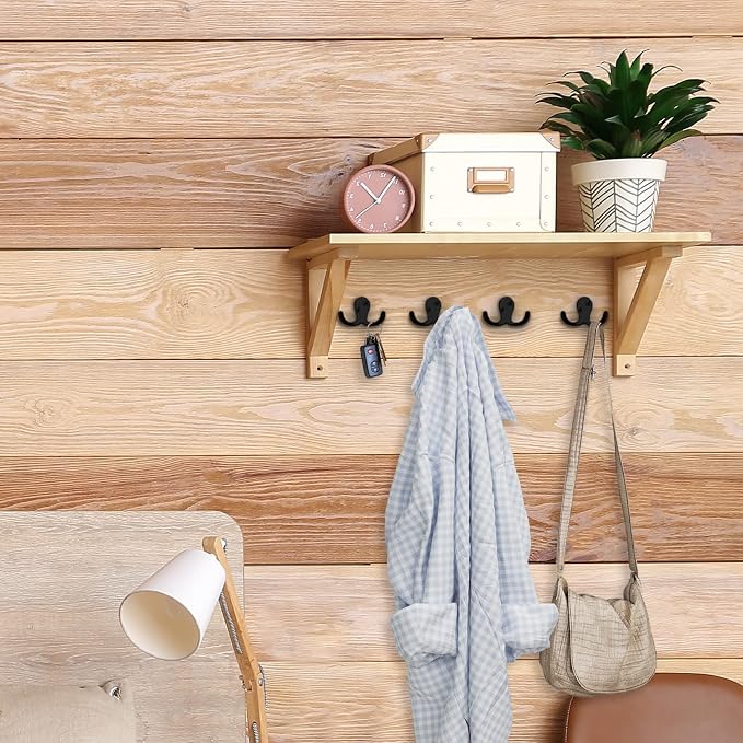 IBosins 20 Pack Heavy Duty Double Prong Coat Hooks Wall Mounted