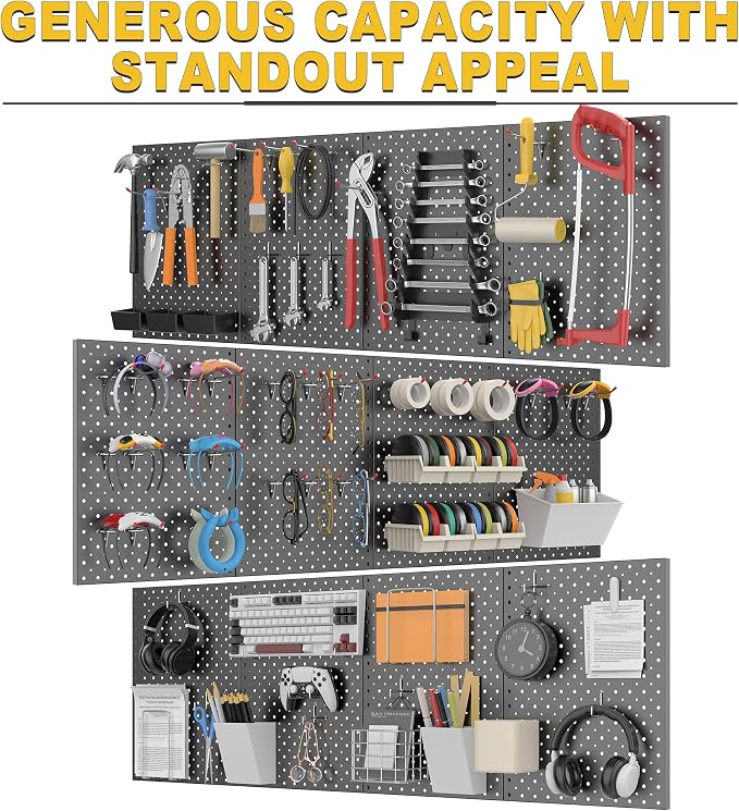 Ultrawall Metal Pegboard Panels, Pegboard Wall Organizer, Garage Tool Storage