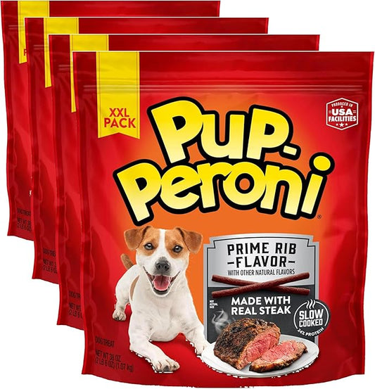 Pup-Peroni Prime Rib Flavor Dog Treats, 38 Oz. Bag (Pack of 4)