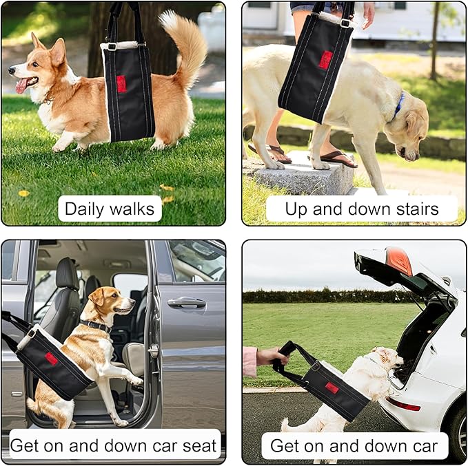 Leather Dog Lift Harness,Sling for Large Dogs Hind Leg Support,Support Harness for Back Legs,Dog Rear Lift Harness Assist for Senior,Injured,Post ACL,TPLO Surgery Recovery Essentials,Mobility aids L