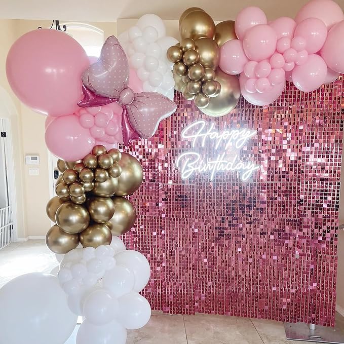 COKAOBE Pink Shimmer Wall Backdrop, Photo Backdrops