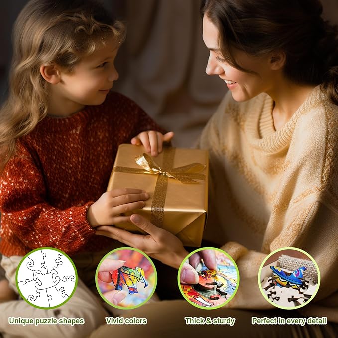 Wooden Puzzles for Kids Ages 4-8, Cute Dog Puzzle, Unique Animal Shaped Wooden Jigsaw Puzzles for Kid, 50 Pieces Puzzles for Kids(50pcs,11.4 * 11.4in)