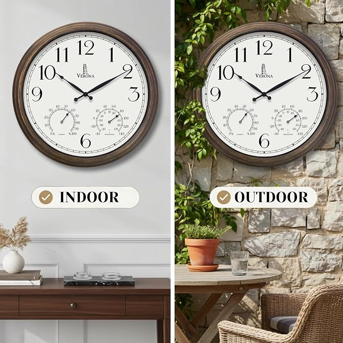 Outdoor Clocks for Patio Large Waterproof