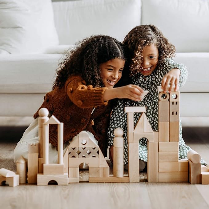 HABA Extra Large Wooden Building Blocks 102 Piece Set: Open-Ended Stacking Toys, Toddler Blocks, and Wooden Toys Made in Germany for 1 Year & Up