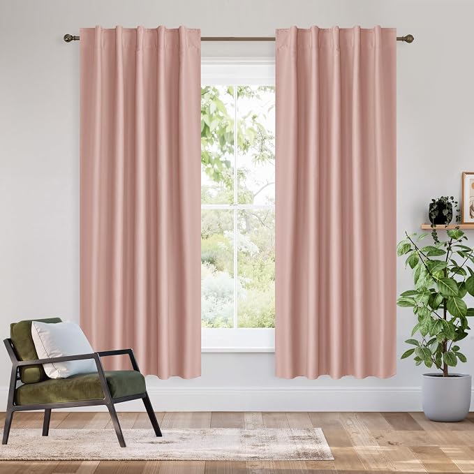 RYB HOME 100% Blackout Short Curtains