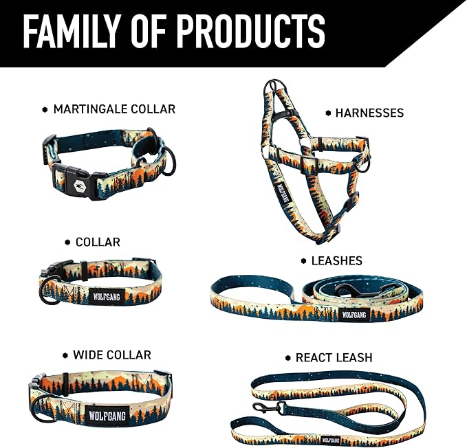 Wolfgang Heavy Duty Adjustable Dog Harness, Pull-Tested to Over 800 lbs for Walking & Training, Overland Print, Small