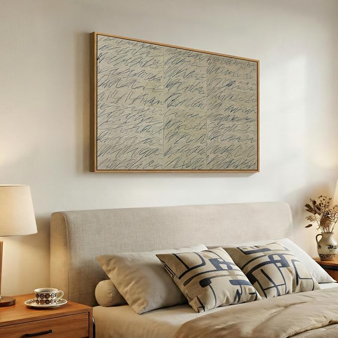 Framed Modern Neutral Beige Abstract Wall Art, Minimalist Canvas Prints