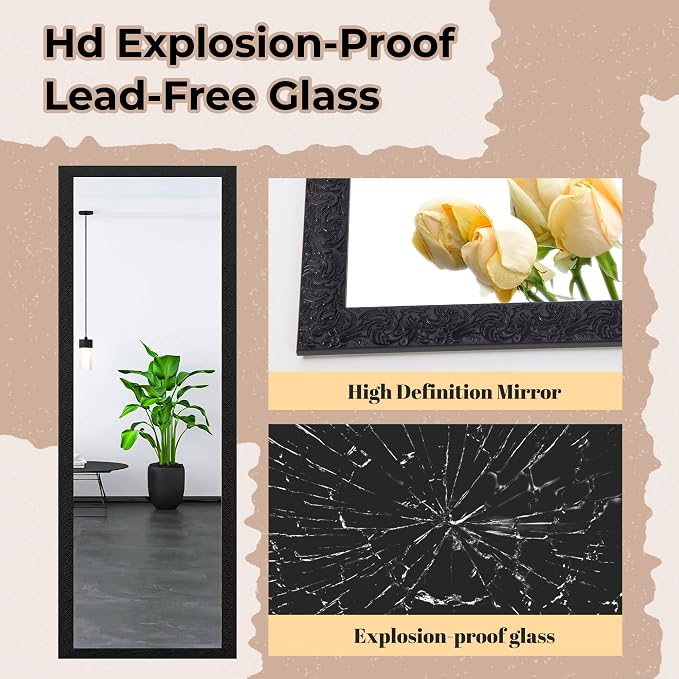 LFT HUIMEI2Y Door Mirror Full Length, Wall-Mounted Mirror Rectangle Tall