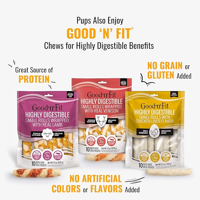 Good ‘n’ Fun Triple Flavor Kabobs Chews for All Dogs, 24 Ounces, Treat Your Dog to Chews Made from Beef Hide, Real Chicken, Pork Hide, Duck and Chicken Liver