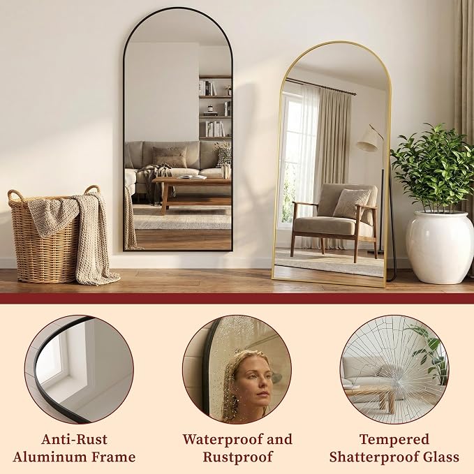 Suidia 76"x44" Arched Full Length Mirror