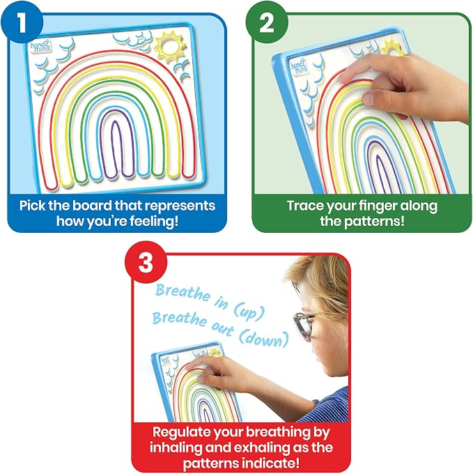 hand2mind Mindful Maze Boards, Tactile Sensory Toys for Toddlers, Calm Down Corner Supplies, Mindfulness for Kids, Occupational Therapy Toys, Quiet Fidgets for Classroom, Sensory Activity Board