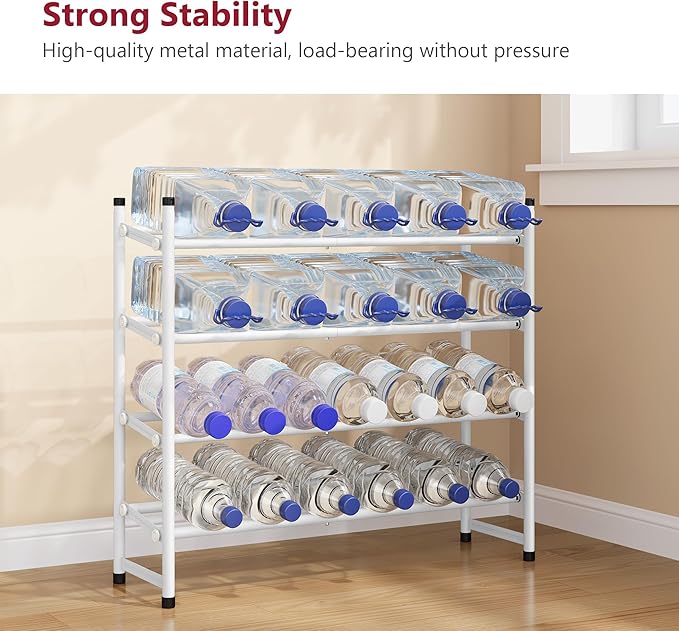 Tajsoon Expandable Shoe Rack for Closet 4 Tier, 29“-41“Adjustable & Stackable Shoe Shelf Storage, Metal Shoe Rack Organizer for Front Door Entrance, Closet, Garage, Entryway, White