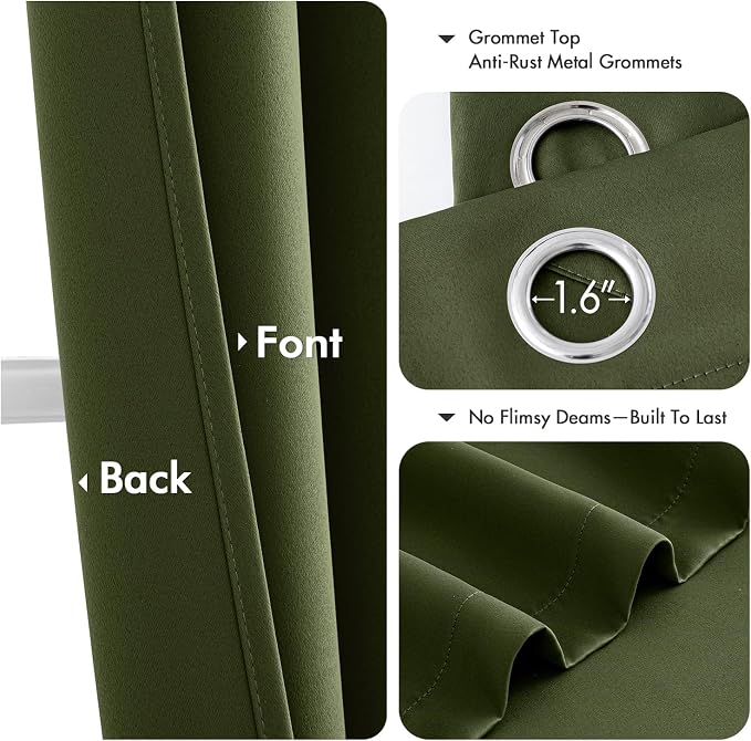 MIULEE Blackout Curtains for Bedroom Living Room 2 Panels, Thermal Insulated