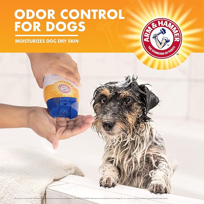 Arm & Hammer Deodorizing Dog Shampoo with Baking Soda for Odor Control, Tearless Moisturizing Formula for Sensitive Skin, Fresh Kiwi Blossom Scent, Safe for Dogs and Puppies, 20 Fl Oz