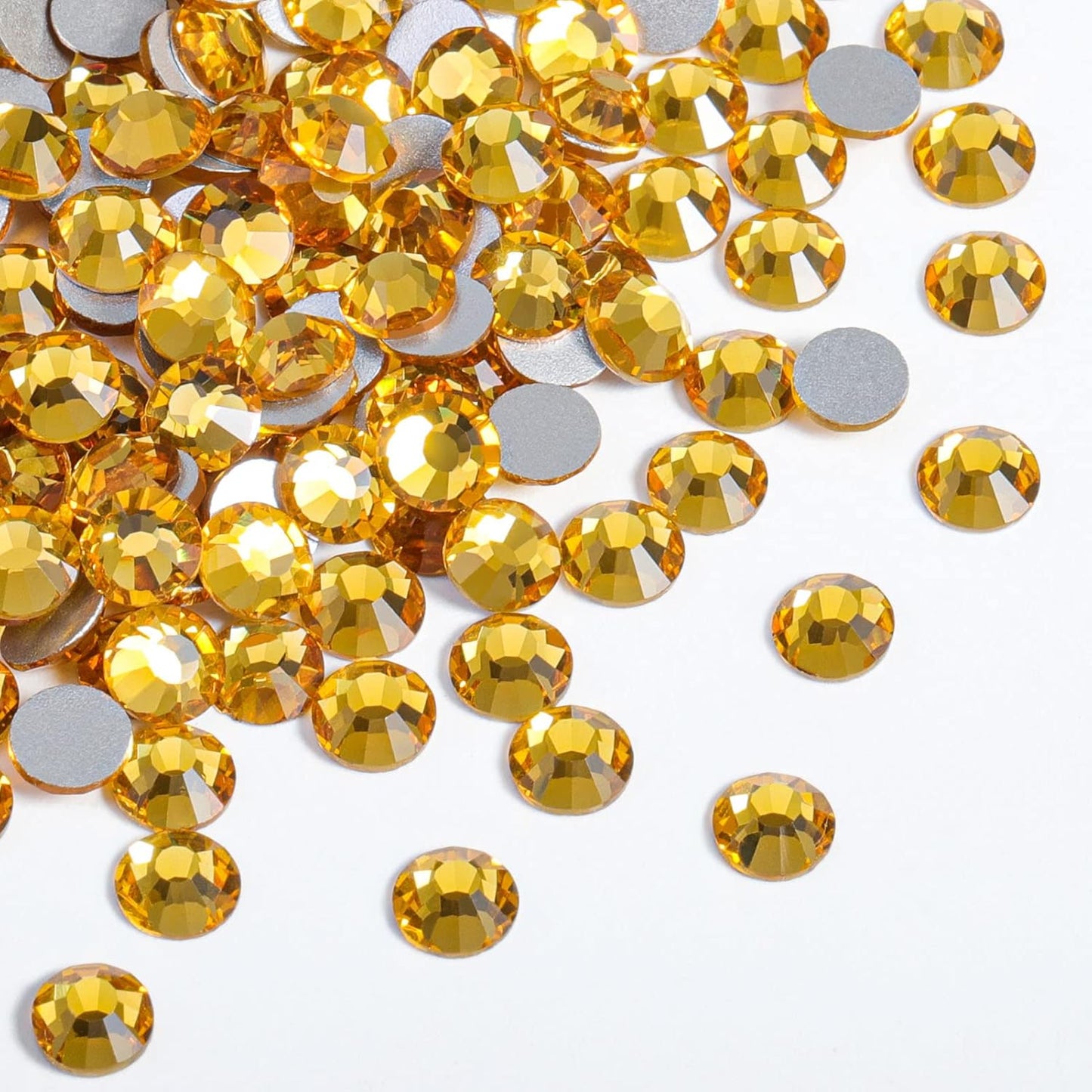 Beadsland 1440pcs Flat Back Crystal Rhinestones Round Gems for Nail Art and Craft Glue Fix,Topaz,SS3,1.2-1.4mm