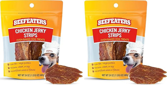 Beefeaters Chicken Jerky Strips for Dogs – Dog Treat. 100% Real Chicken Breast, Grain-Free, No Additives, Perfect for Training & Healthy Growth, Allergy-Friendly