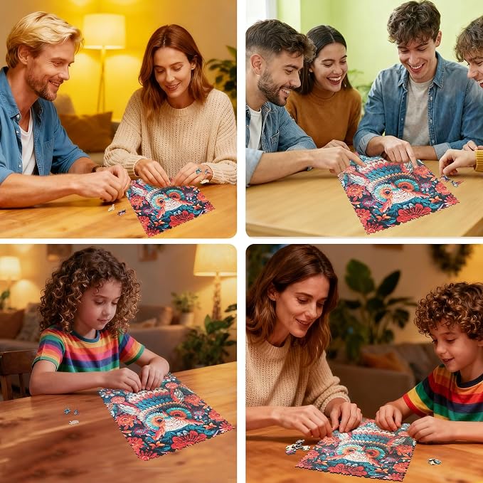 MEATRN Wooden Puzzles for Adults, 515 Pieces Owl Wood Puzzles | Forest Wildlife Animal Theme Jigsaw Puzzles, Relaxing Family Game & Creative Gift, 13.4x17.7in