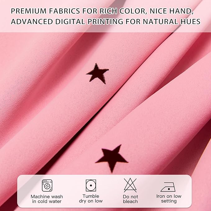 XiDi Pink Blackout Curtains, Room Darkening Curtains