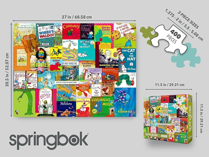Springbok Childhood Stories 400 Piece Family Jigsaw Puzzle | Made in USA, Eco-Friendly Materials, Three Different Piece Sizes, Poster Included for engaging family puzzle fun