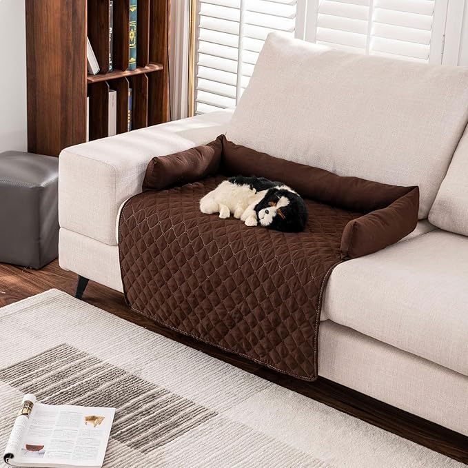 Dog Bed Cover & Couch Protector - Anti-Slip & Waterproof Pet Pad, Cozy Nest for Dogs, Ideal for Sofa, Bed & Car Seat Cushion - Furniture Protector Dark Gray S
