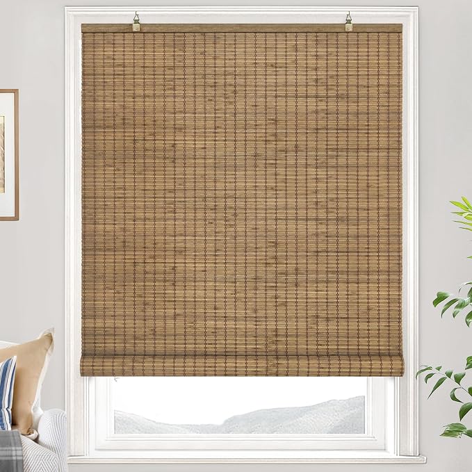 LazBlinds Cordless Bamboo Blinds, Bamboo Roll Up Shades