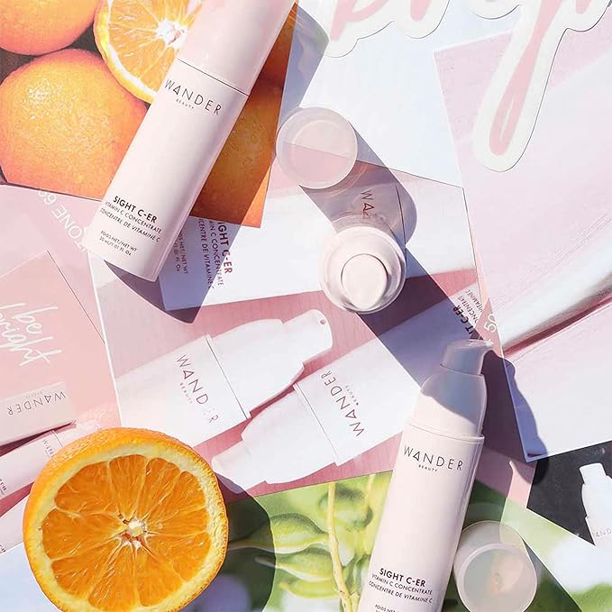 Wander Beauty Sight C-er Vitamin C Concentrate - 20% Vitamin C Cream to Plump, Brighten, & Hydrate Face - Brightening Moisturizer with Vitamin E, Kakadu Plum, Niacinamide, & Hyaluronic Acid - 1.01 oz
