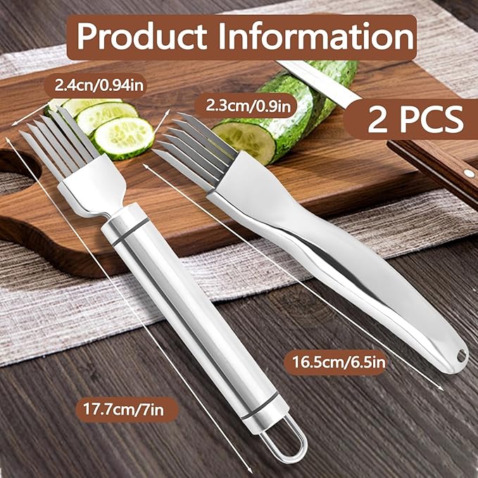 2 Piece Shred Silk The Knife, Stainless Steel Chopped Green Onion Knife, Multifunctional Scallion Cutter Shredder Chopper for Kitchen Tool Sharper Food Slicing